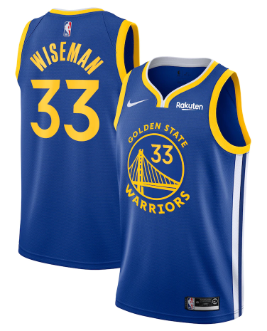 Men's Golden State Warriors #33 James Wiseman Blue Icon NBA Edition Stitched Jersey